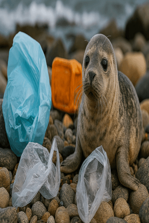 Seal on shore